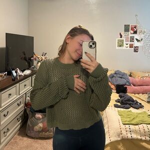 Sheer knit green sweater (old navy)
